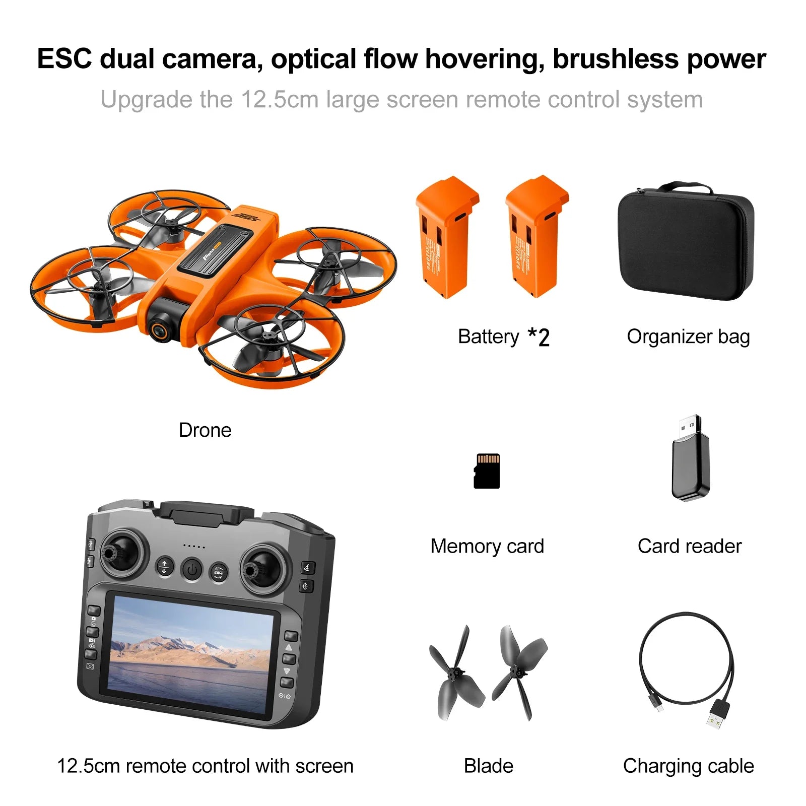 4K Camera Drone with Dual Lens and Brushless Motor - S156 Foldable S156-ORANGE-2B China Mainland Tidesmit