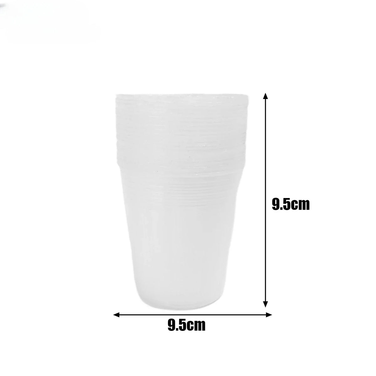 Translucent plant nursery pot, 9.5cm diameter, tapered seedling cup for transplanting