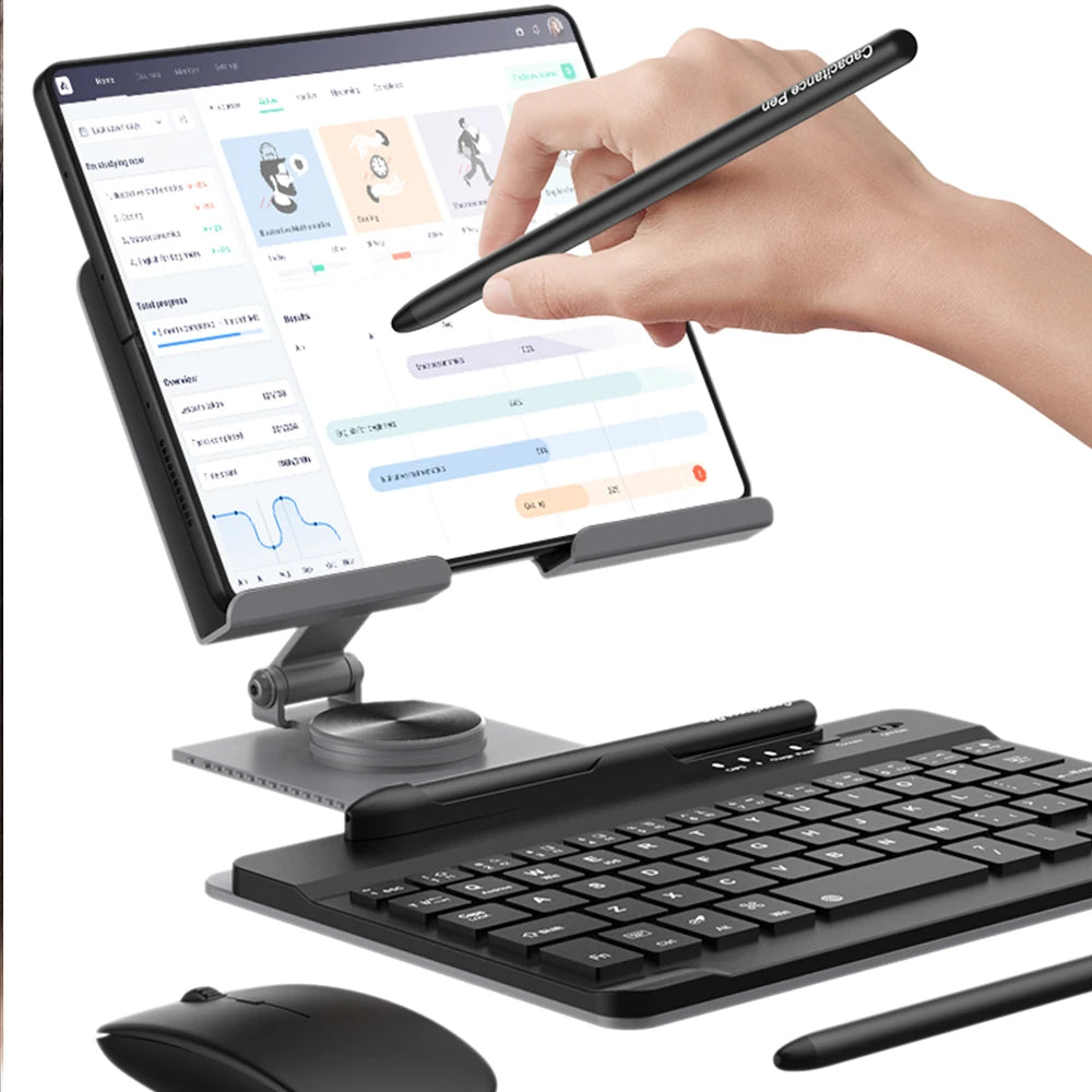 Wireless Keyboard and Mouse for Samsung Galaxy Z Fold Set - Navy/Black/Silver Tidesmit