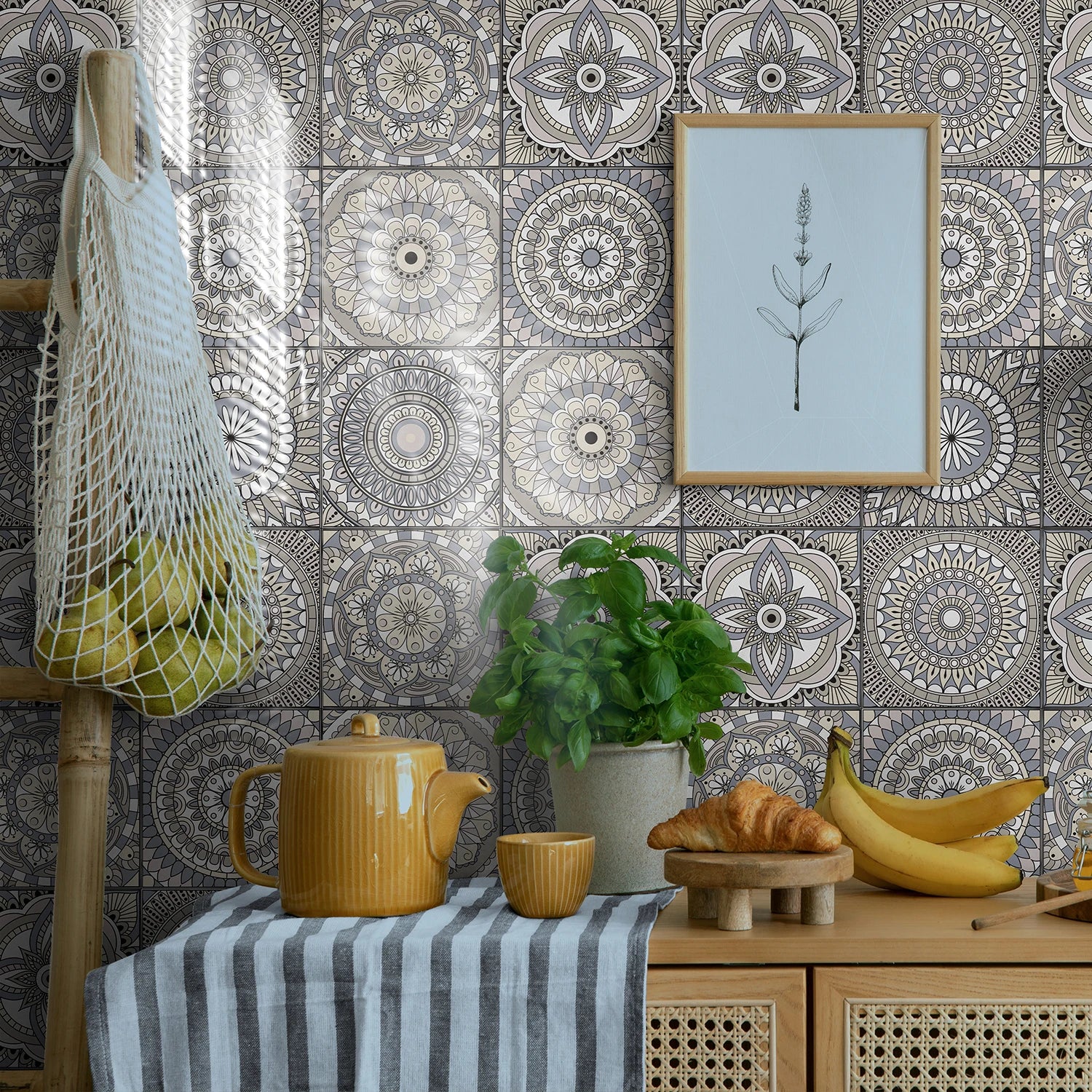 Classic Tile Self-adhesive Wallpaper, Waterproof Thickened PE Foam Wall Sticker for Bedroom, Bathroom, Kitchen, Tile Sticker