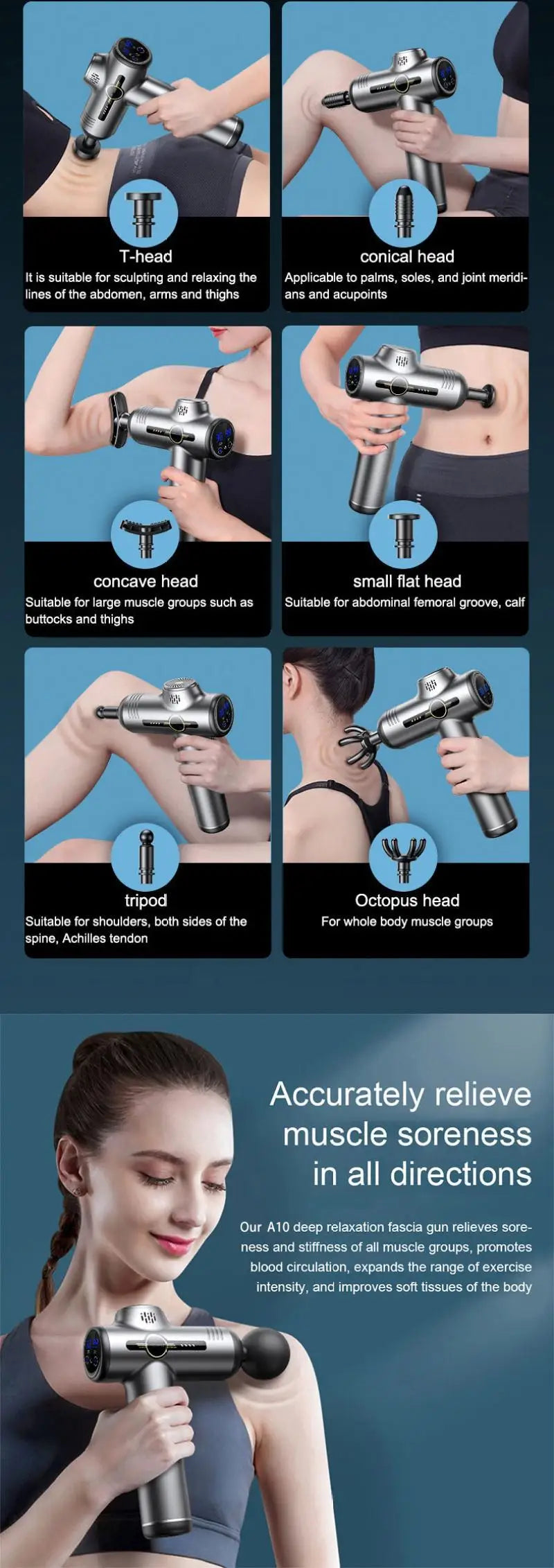 Deep Tissue Massage Gun | 99-Speed Portable Muscle Recovery Device Relaxation Treatment Tidesmit