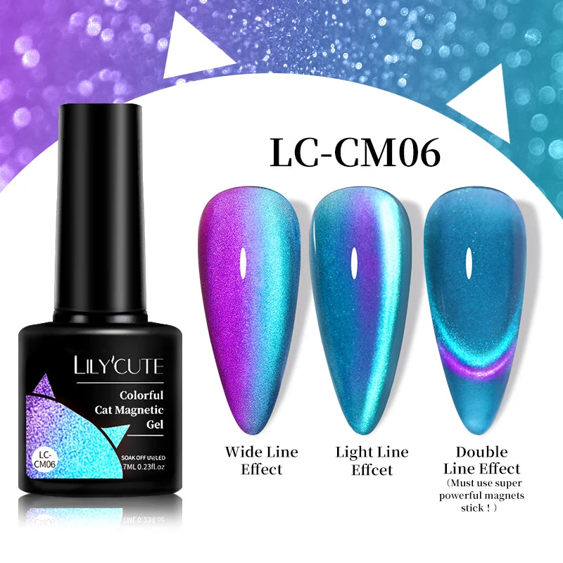 Magnetic Cat Eye Gel Nail Polish – Reflective UV Soak Off Kit Permanent Makeup Machines LC-CM06 Tidesmit