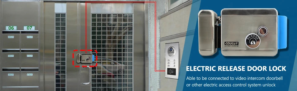 Electric Electronic Door Lock DC 12V Stainless Steel E-lock Support Wooden Glass Metal Door for Video Door Access Control