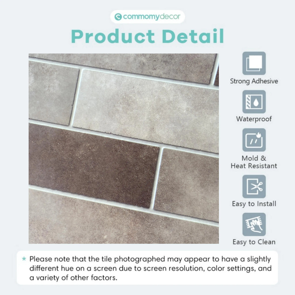 1pc/9pcs Backsplash Tile Sticker Self Adhesive Wall Sticker Peel and Stick Tile Sticker Waterproof 15cm x 30cm