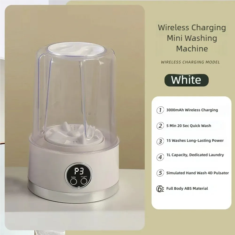 Tidesmit 1L Portable Washing Machine 3000mAh USB Type-C White