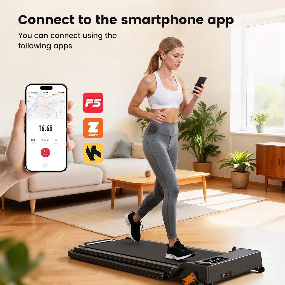 Formill FT51/FT50/FT52 Treadmill 2 In 1 Walking Running Treadmill 0.75-2.5HP Foldable Under Desk Treadmill38*95cm Running Area With Armrest LED Display Oil Drip Hole Indoor Home Gym Exercise Machine