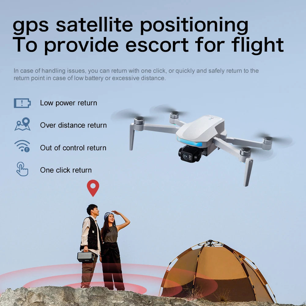 4K Camera Drone With 3-Axis Gimbal GPS - Foldable Aerial Quadcopter Tidesmit