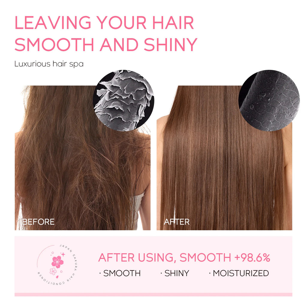 LAIKOU Sakura Shampoo And Hair Conditioner Cherry Blossom Nourishing Repair Dry Hair Smooth Anti Frizz Moisturizing Hair Care