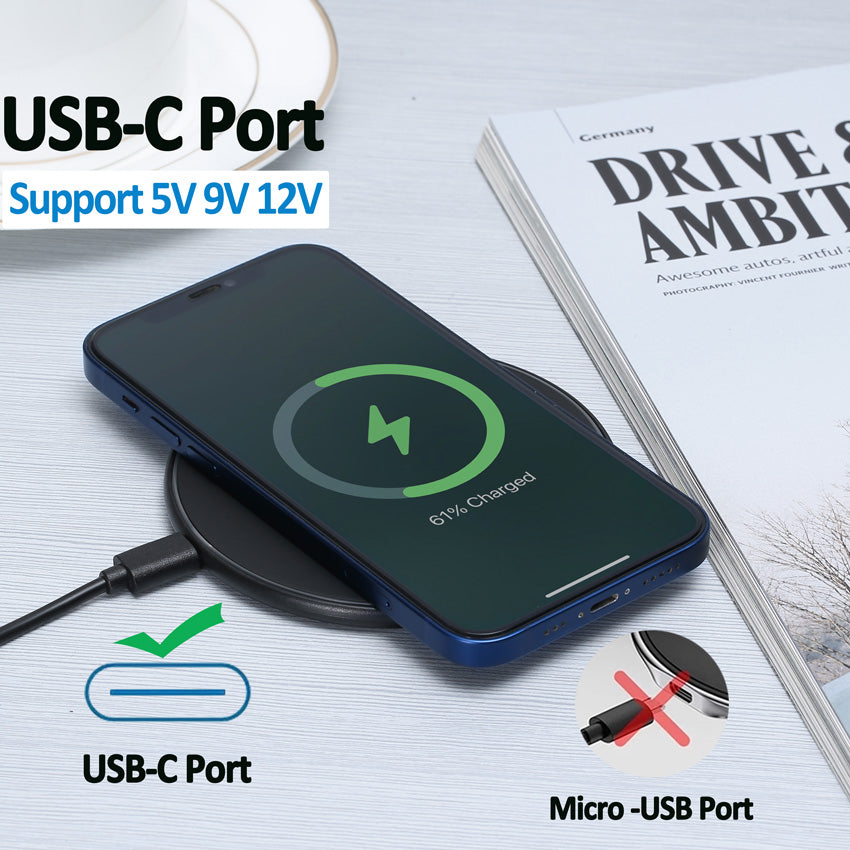 60W Fast Wireless Charging Dock - Qi Certified for iPhone and Samsung Tidesmit