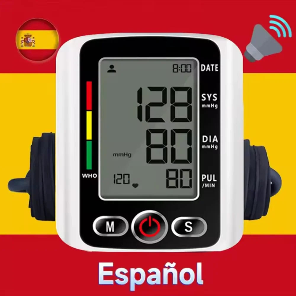 Portable Upper Arm Blood Pressure Monitor BP Monitor Automatic Tonometer Tensiometer Digital Sphygmomanometer Measurement Tool