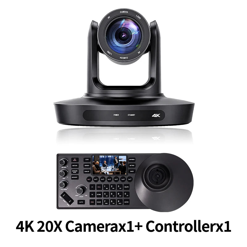 PTZ Camera 4K 20X Zoom Video Conference Camera Kit Church Meeting Live Broadcast PTZ Camera Controller for Video Conferencing