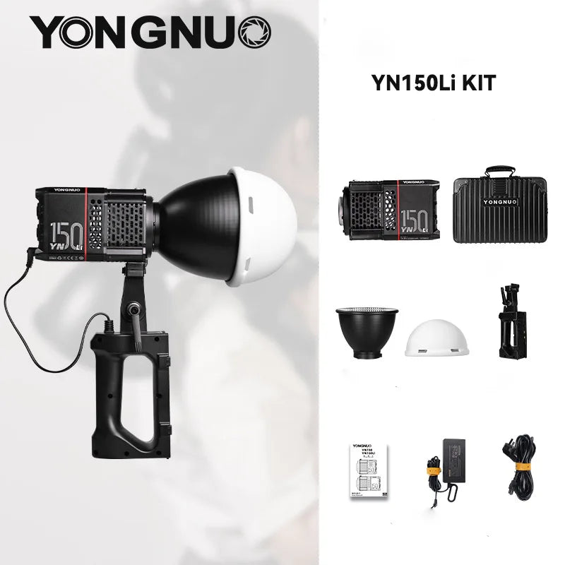 Portable 150W COB LED Video Light – Adjustable Color Temperature Kit 150Li 27-6500K KIT Tidesmit
