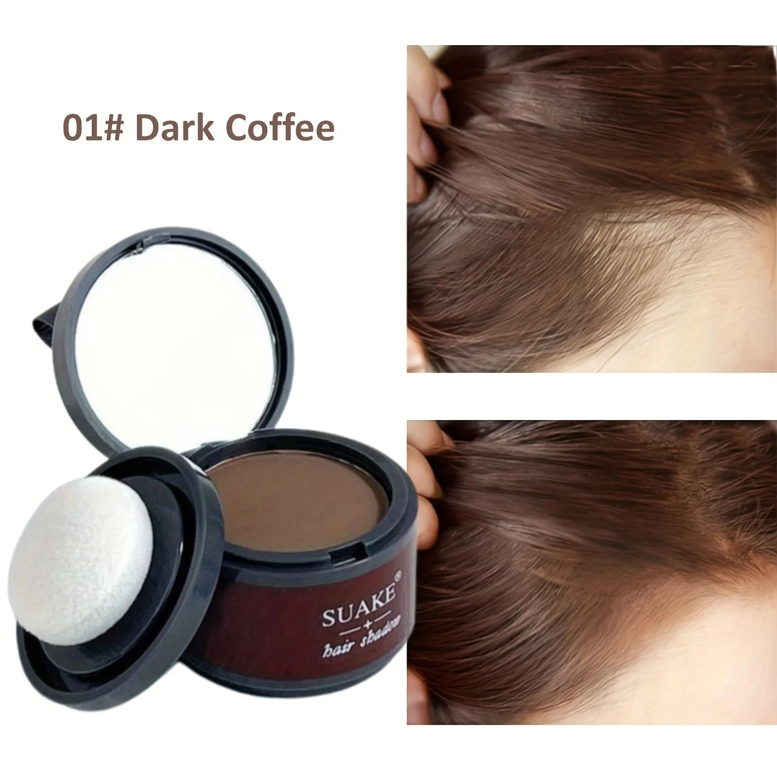 Tidesmit Instant Hairline Enhancer Powder texture close-up for natural root touch-up and concealing thinning hair