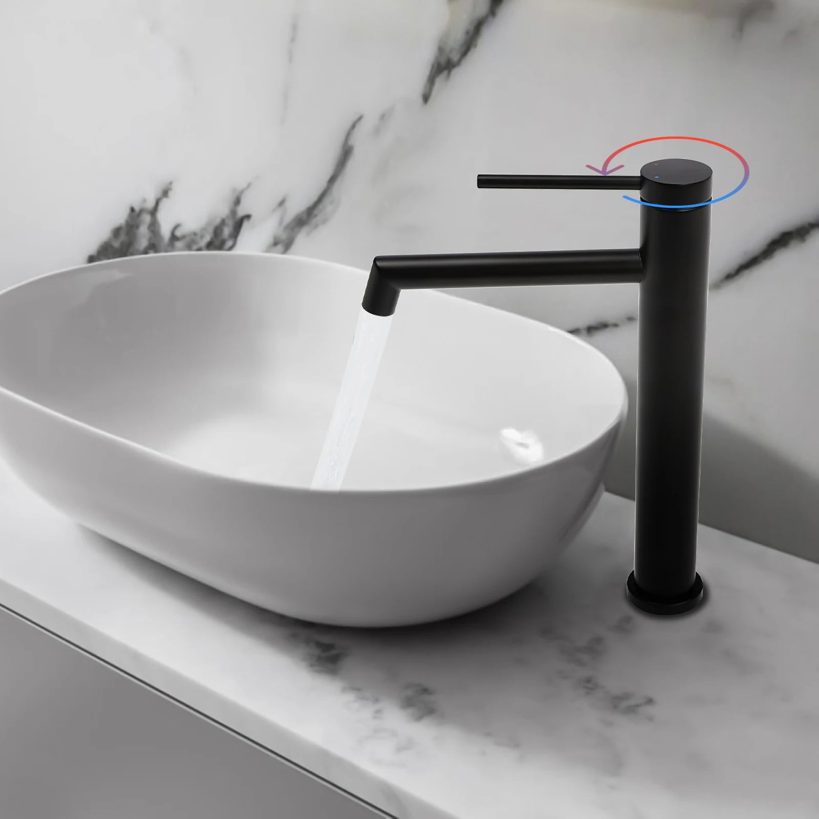 Wash Basin Mixer Tap Rust Resistance Easy to Install Bathroom Faucets Easy to Clean for Kitchens/Restaurants/Laundromats