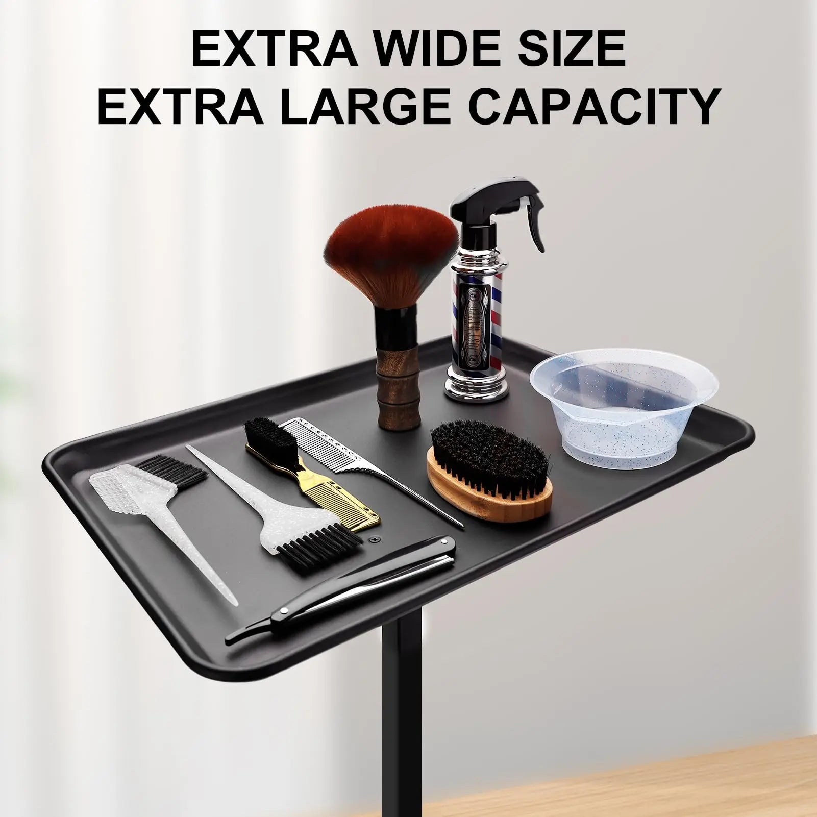 Barber Salon Tray | Adjustable 360-Degree Rotating Black Stand Massage Chairs Tidesmit