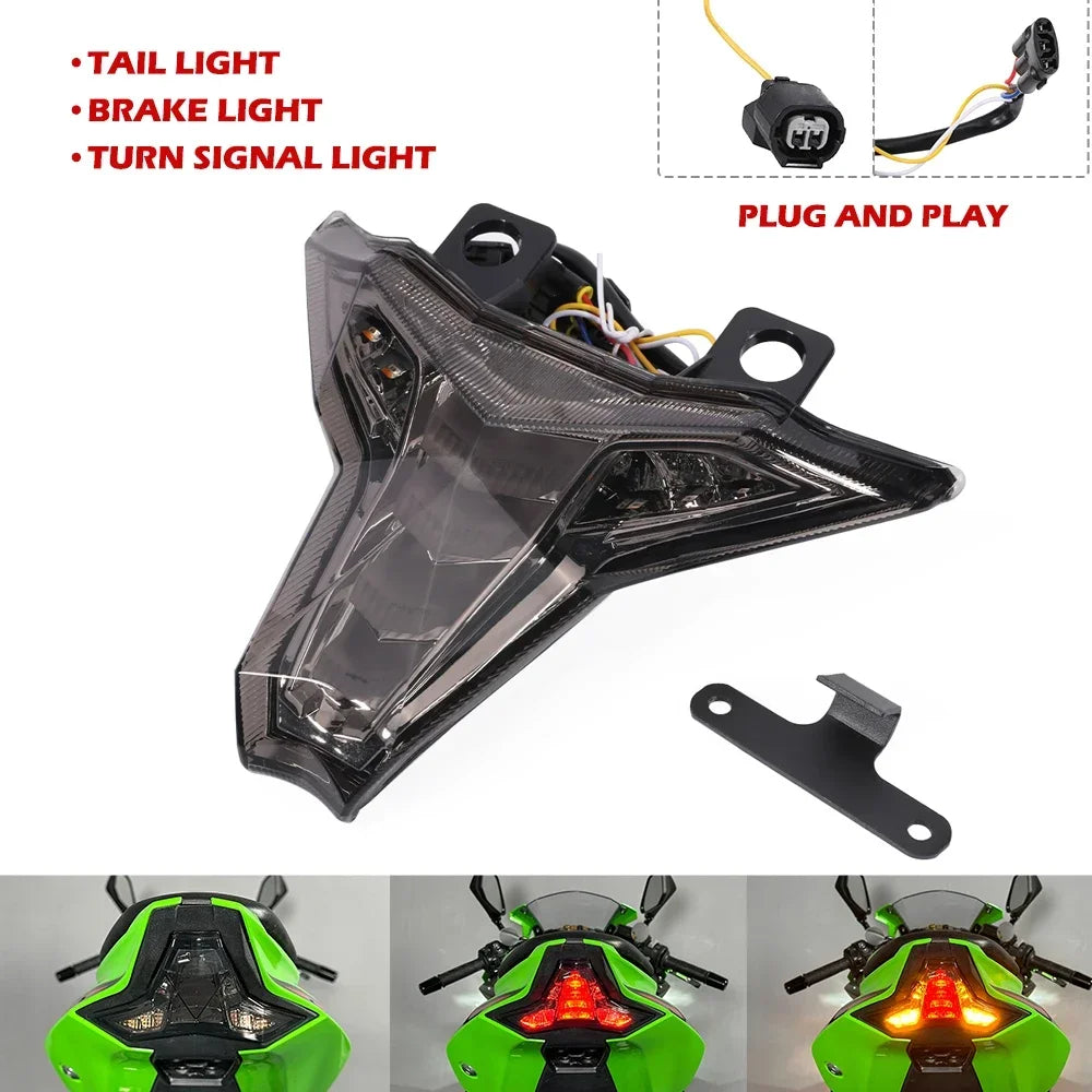 2025 ZX6R ZX25R ZX10RR LED Tail Brake Light Integrated Turn Signal For Kawasaki Ninja ZX-4R ZX-4RR ZX-10R ZX250 ZX400 R/RR ZX636