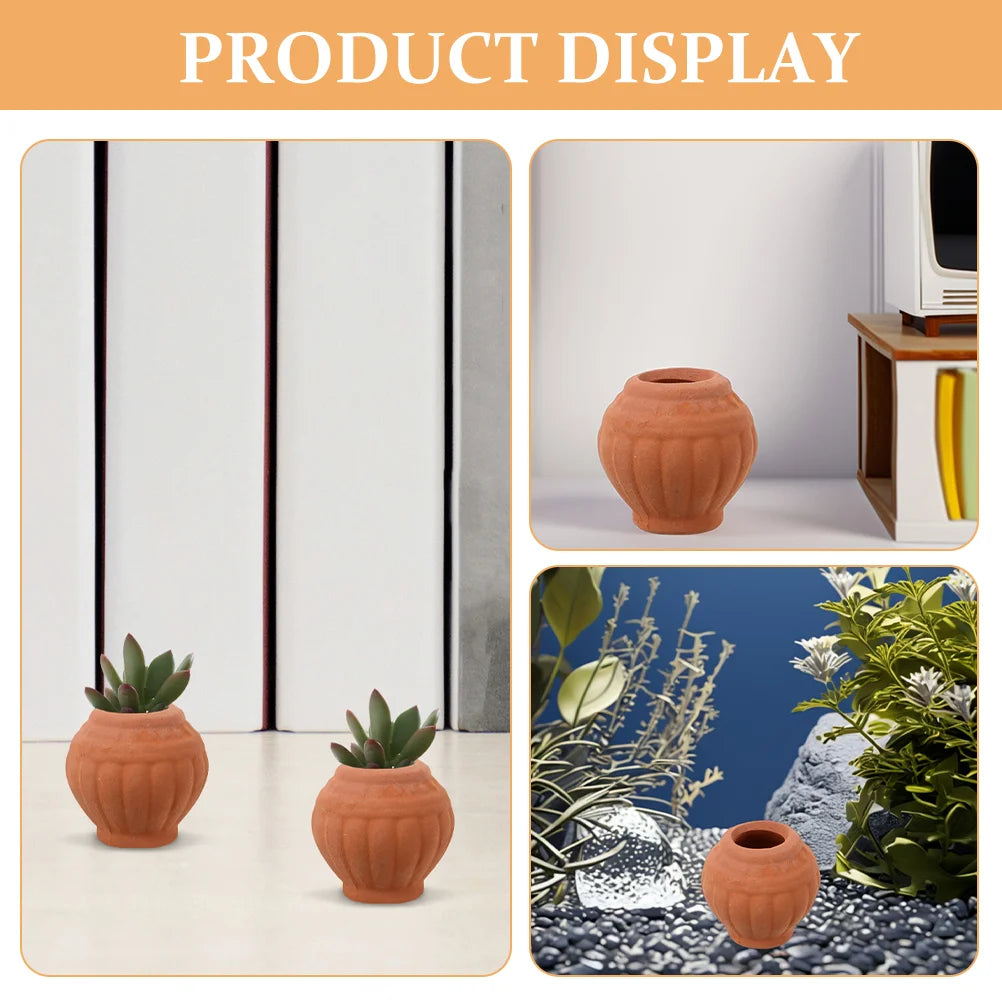 2Pcs Mini Terracotta Pots Clay Basins For Succulent Planter Flowerpot Nursery Garden Supplies Small Desktop Cactus Pot Planters