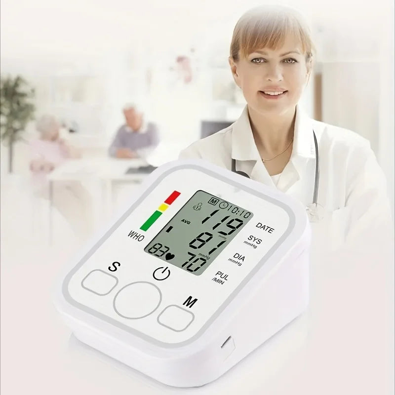 Spanish Voice Digital Arm Blood Pressure Meter Medical Pressure Monitor Tonometer Tensiometer Heart Rate Pulse Sphygmomanometer