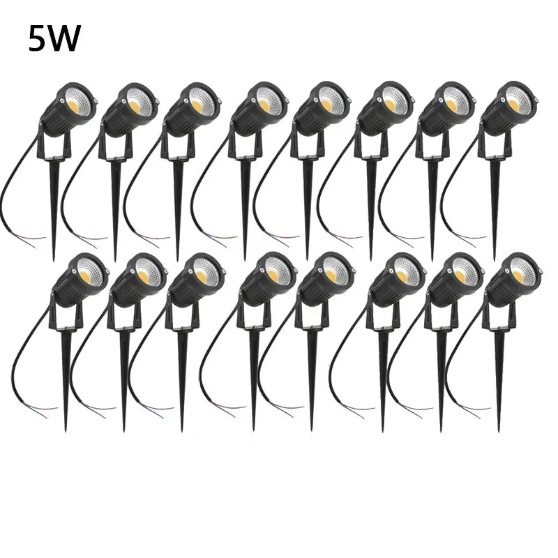 LED Waterproof Outdoor Garden Lawn Lights Spike Bulb 5W/10W/15W Tuinverlichting 220V 110V 12V - Adjustable Solar Powered Garden
