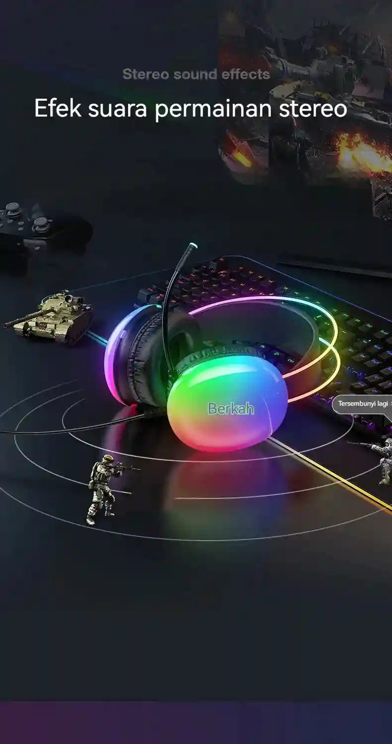 Gaming Headset with Noise Canceling Mic - Over-Ear Low Latency Black Tidesmit