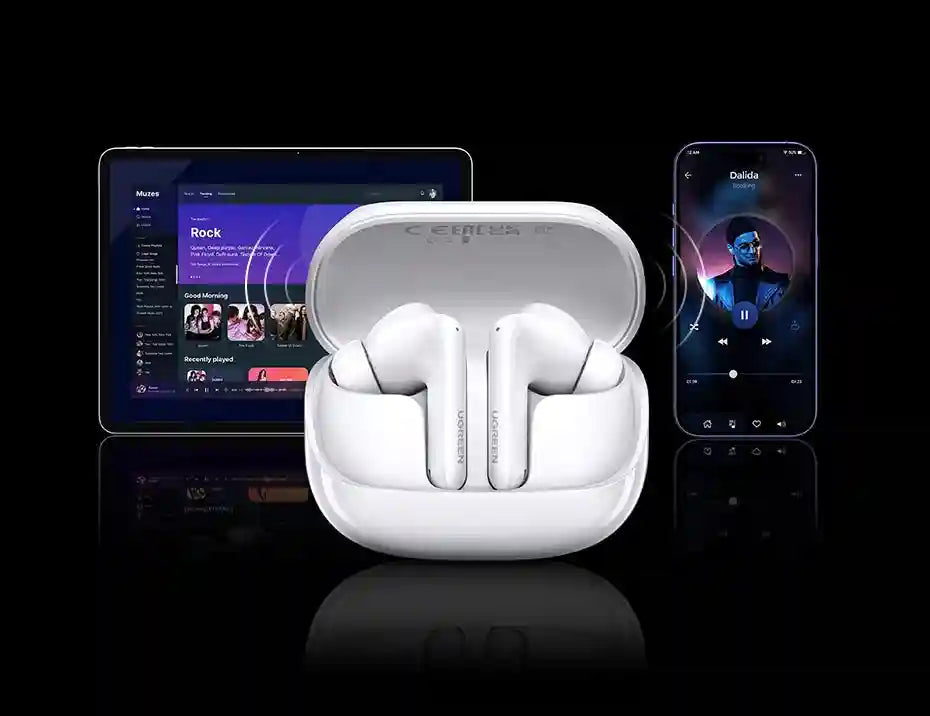 Wireless Headphones with ANC & LCD Screen - Tidesmit EchoBuds Series Tidesmit