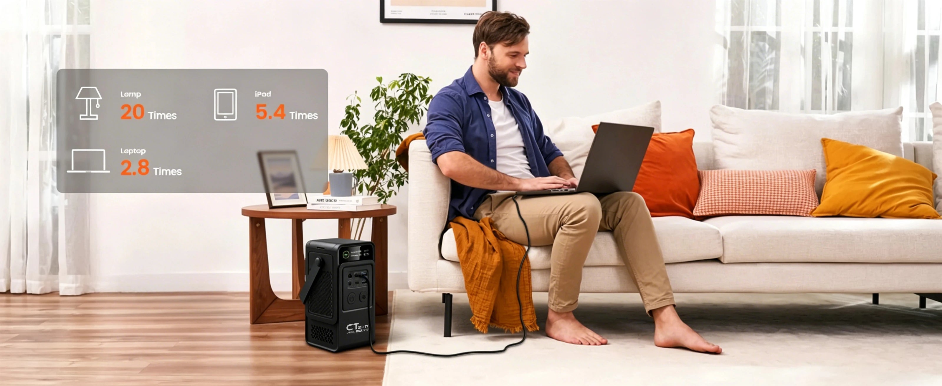CTOLITY AP200 AP1000 Black style 200W/1800W Portable Power Station 192Wh/1024Wh 60000mAh/320000mAh LiFePO4 Battery Solar Generator UPS Function Emergency Power Supply for Camping Outdoor
