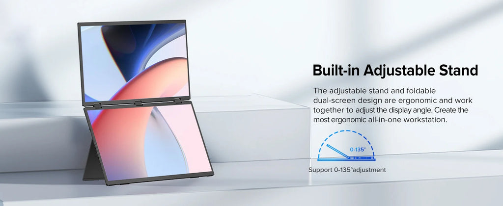 UPERFECT Laptop Screen Extender 15.6" 1080P Dual Screen with Speaker HDMI USB-C Triple Monitor for Laptop MacBook Surface PC Xbo