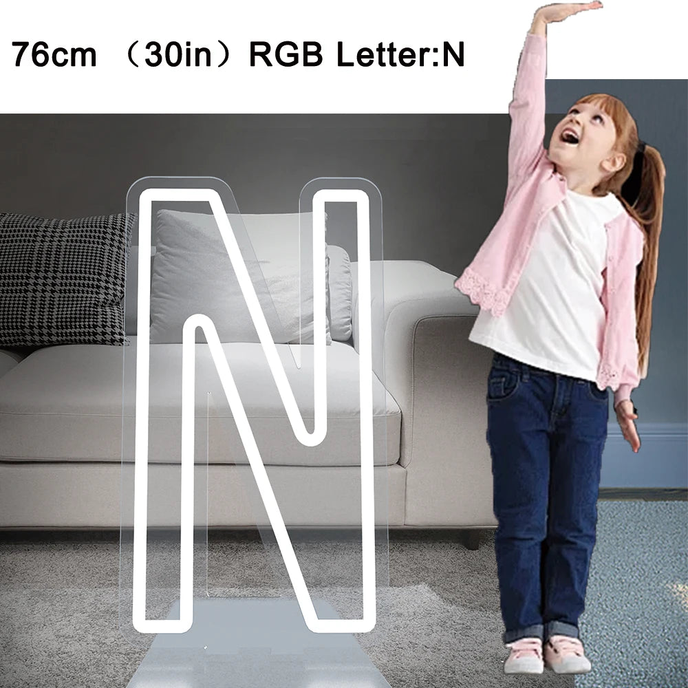 76cm Tall LED Alphabet Light Up Letters for Professional Event Decor 76cm N White Tidesmit
