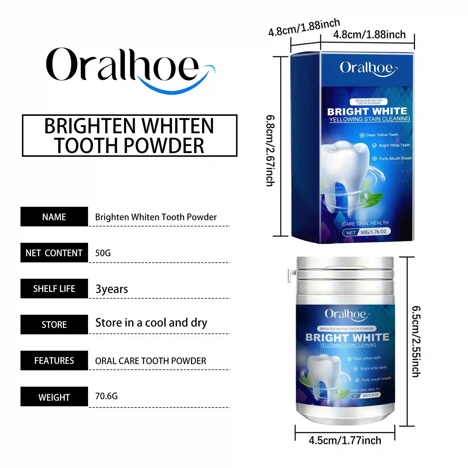 Tidesmit mint xylitol teeth restoration powder for whitening, removing stubborn stains, and fresh breath.