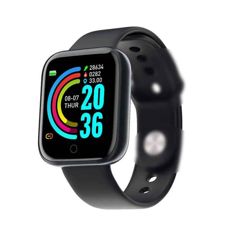 Y68 Smart Watch Bluetooth Fitness Tracker Adult Sports Watch Heart Rate Monitor Blood Pressure Smart Bracelet for Android iOS
