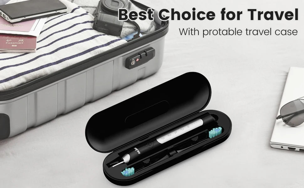 Sejoy Electric Sonic Toothbrush with 10 pcs Replacement Heads 5 Modes USB Rechargeable Waterproof Electric Tooth Brushes
