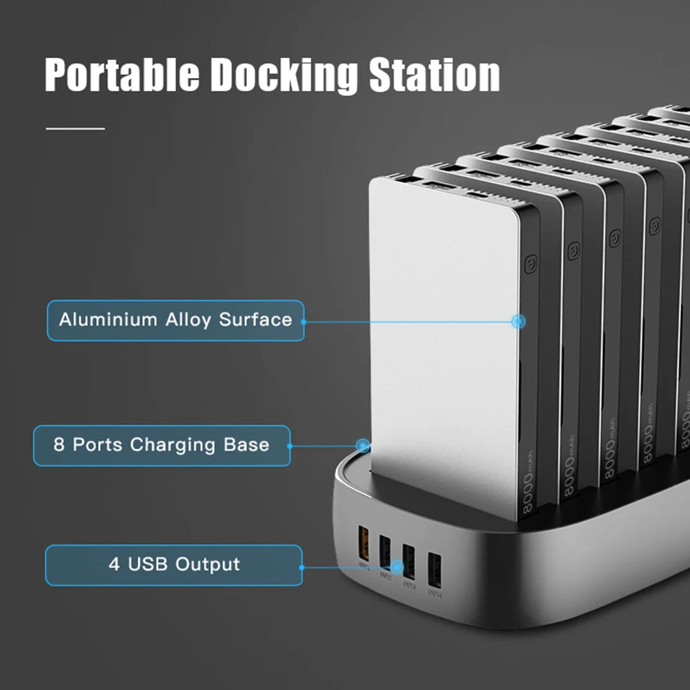 Fast Charging Power Bank Station 8 x 8000mAh | Tidesmit Tidesmit