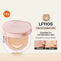 Tidesmit Mistine Air Cushion foundation texture close-up for dewy natural finish and nourishment on combination skin