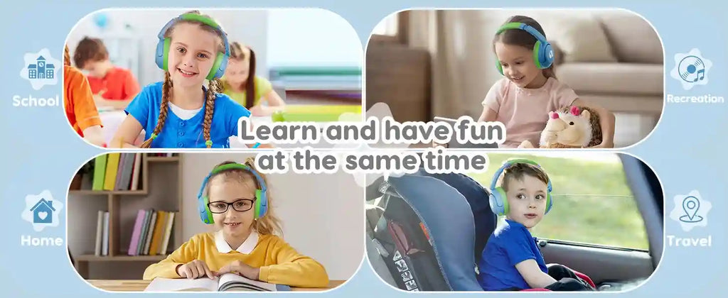 Kids Wireless Headphones - Safe 85dB Audio Over-Ear Design Tidesmit
