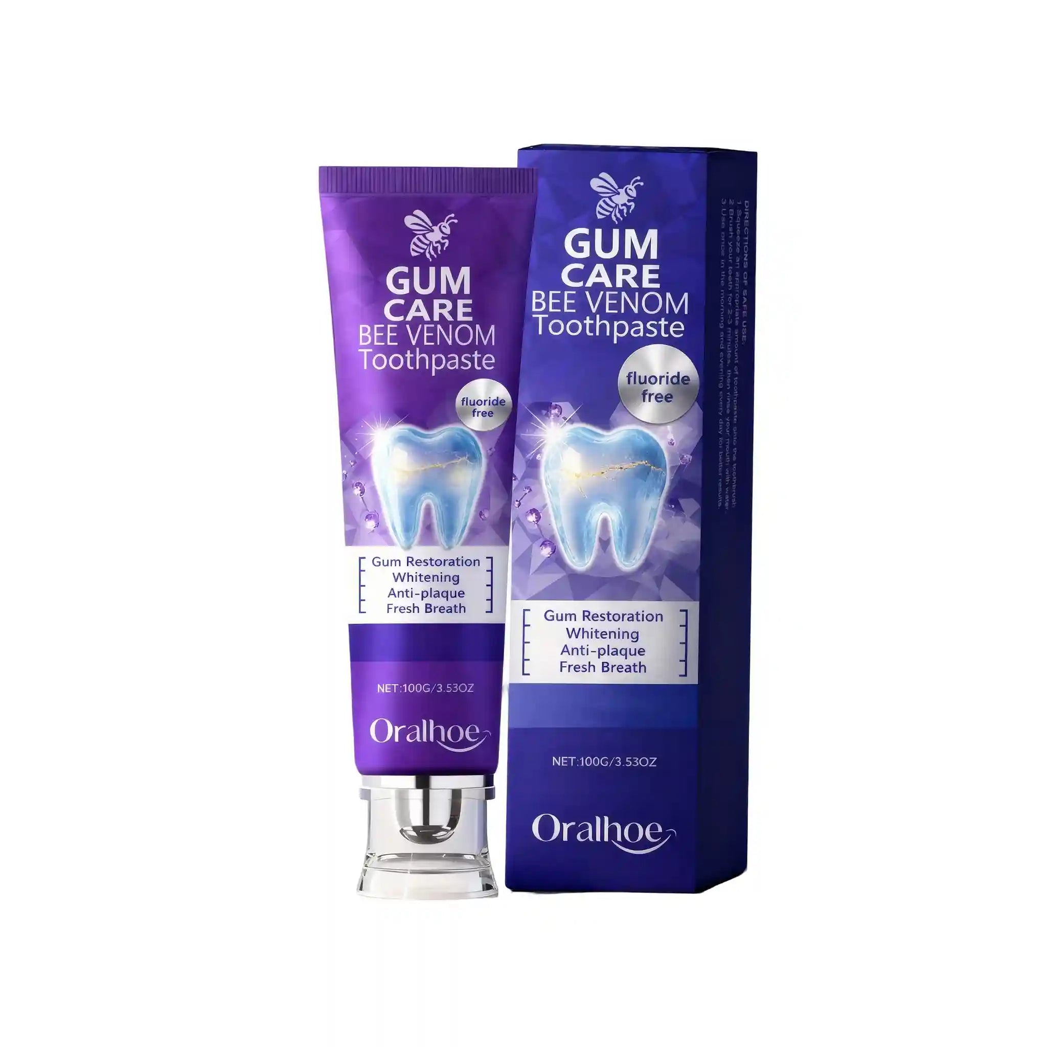 Tidesmit Bee Venom teeth whitening toothpaste for deep cleaning, stain removal, and fresh breath dental care
