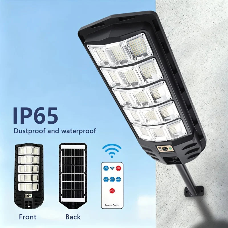 New High-brightness Solar Light With Motion Sensor, Auto On And 3 Lighting Modes. IP65 Waterproof, 10+ Hours Runtime, Ideal For Garage, Parking Lot And Emergency Lighting. Great Birthday Gift For Family And Friends.