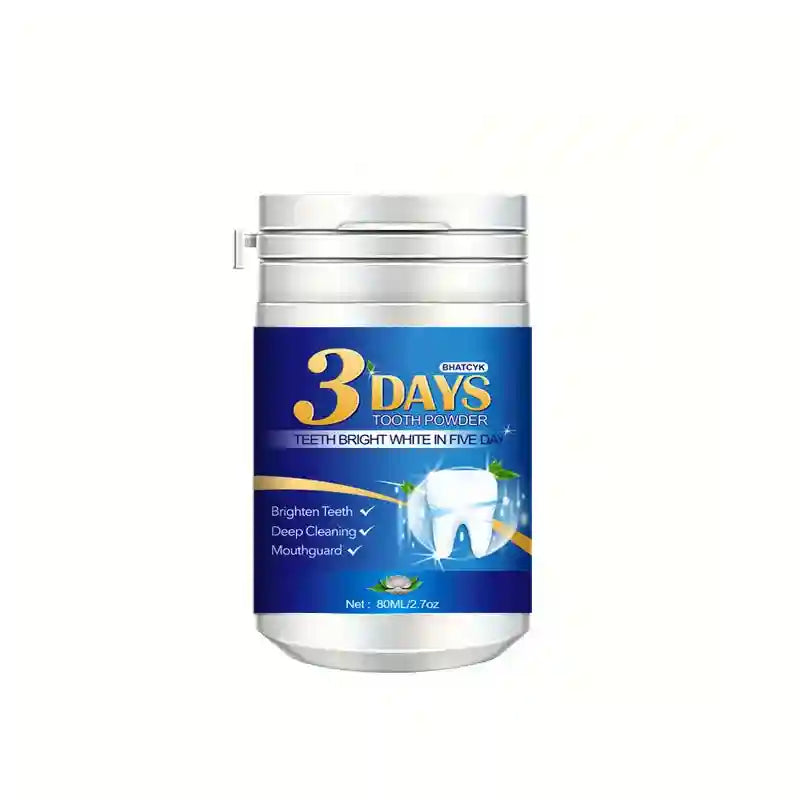 Tidesmit teeth whitening powder for deep cleaning and removal of tea, coffee, wine, and smoke stains.