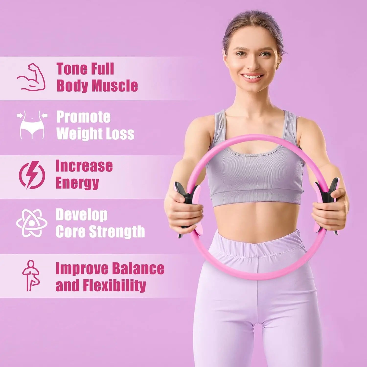Pilates Ring for Thigh and Ab Toning - Durable Resistance Tool Tidesmit