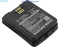 Barcode scanner Li-ion battery pack with gold contacts and label side view