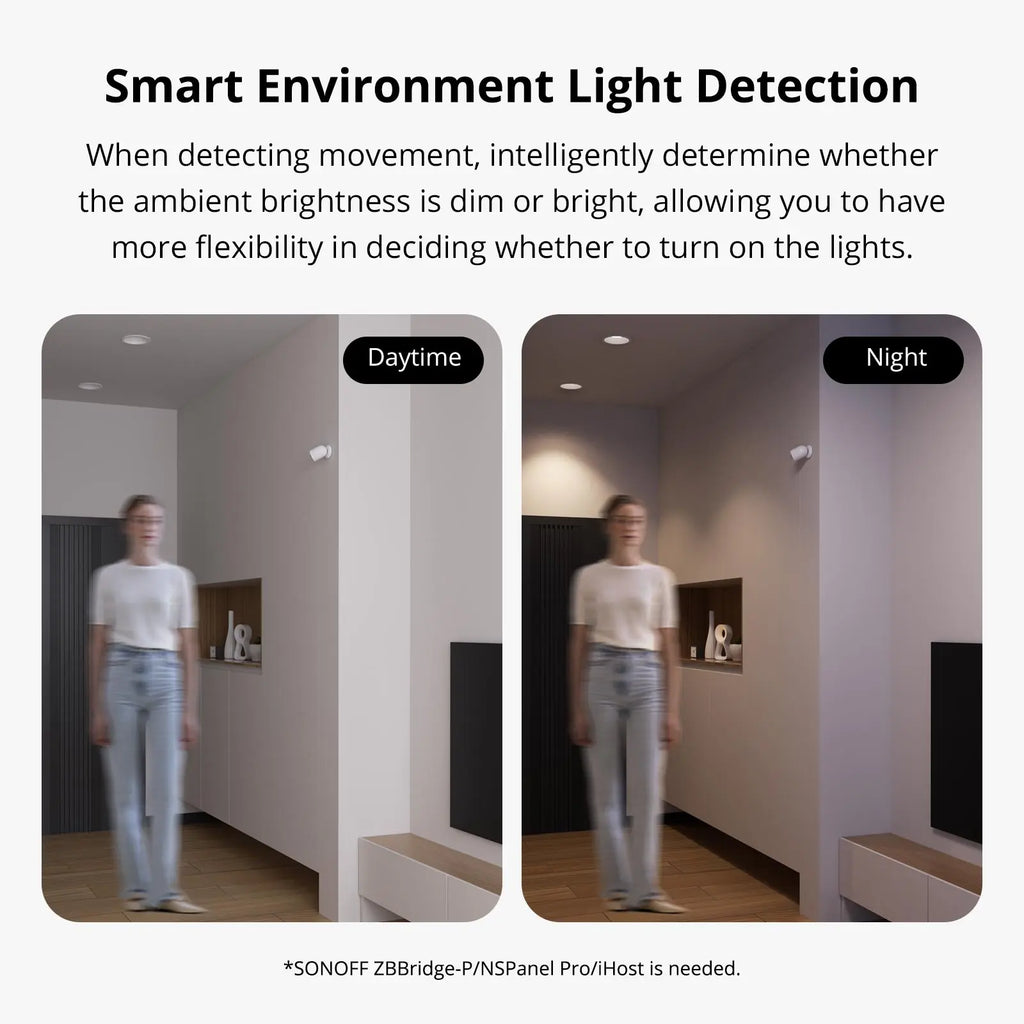 SONOFF SNZB-03P ZigBee Motion Sensor Smart Light Detection Motion Trigger Alarm Work with ZBBridge via EWeLink APP Alexa Google