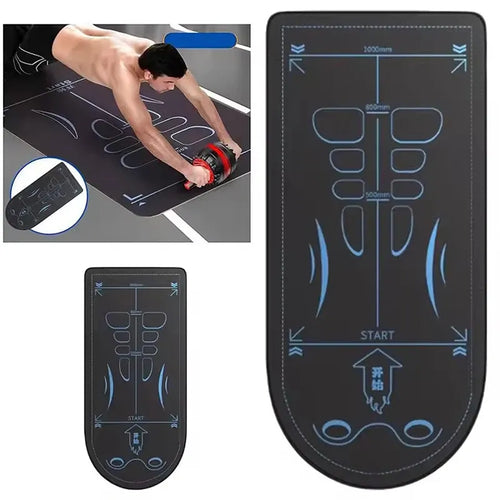 Automatic rebound abdominal wheel with non-slip smart yoga mat for ab training, isolated view.