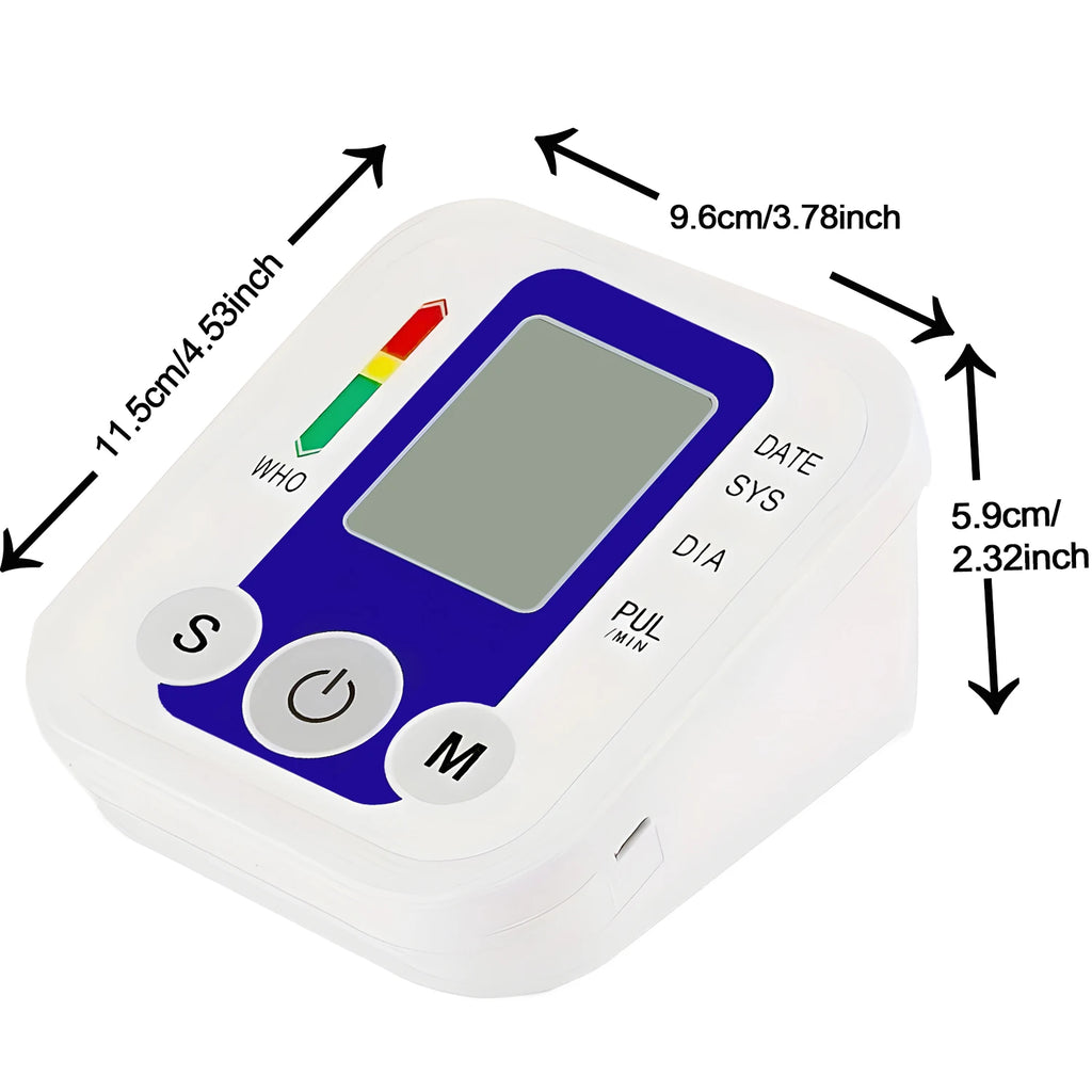 Digital Arm Blood Pressure Test Kit Cuff Sensor Monitor BP Automatic Pressure Tonometer Tensiometer Heart Rate Pulse Meter
