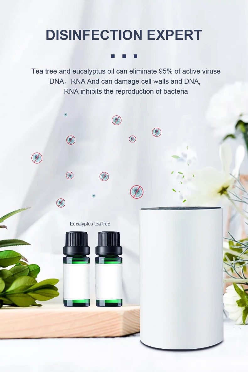 Waterless Aroma Diffusers For Essential Oils Diffuser Portable Smart Car Scent Machine Electric Smell for Home Room Fragrance