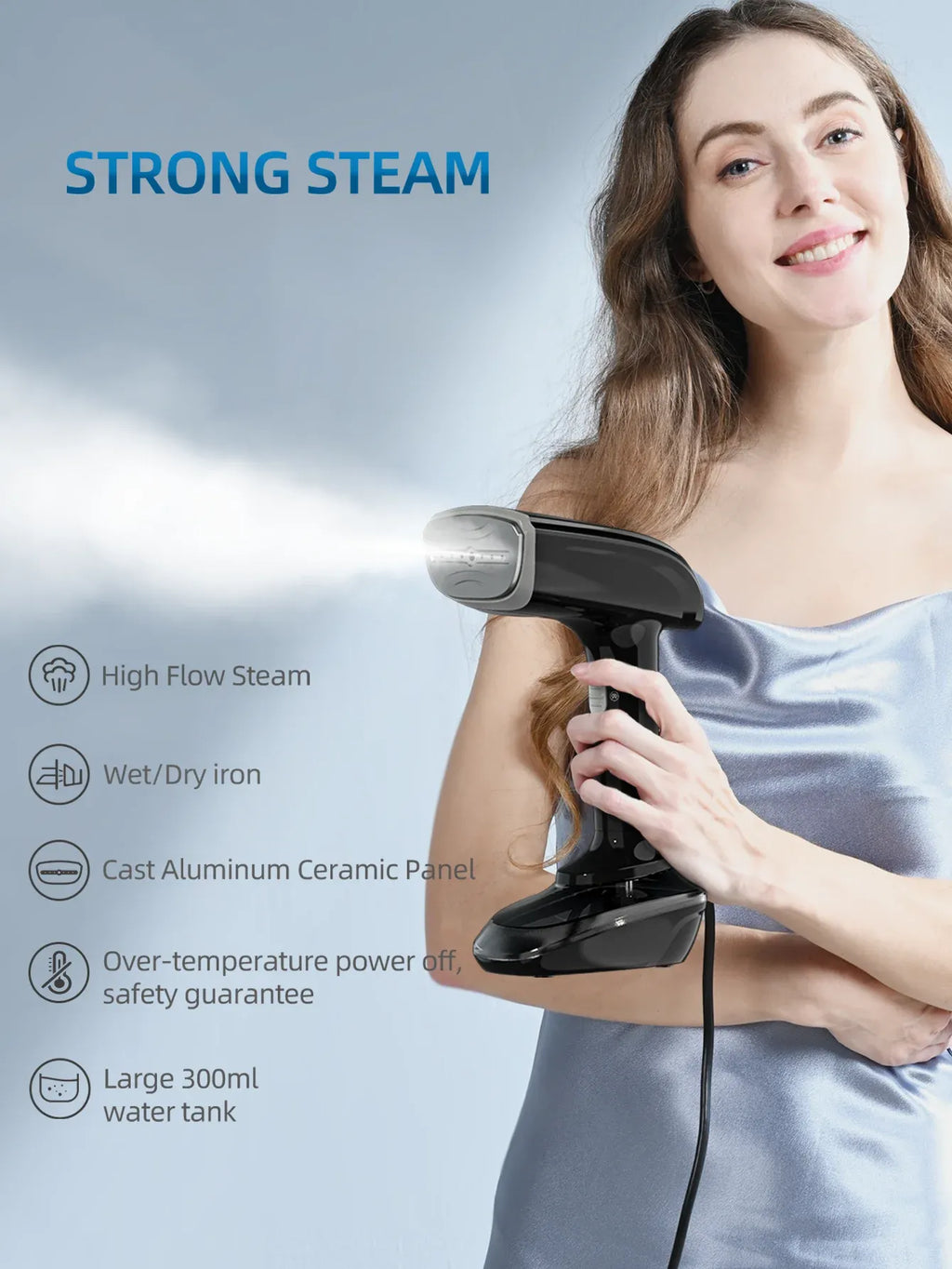 Tidesmit Handheld Garment Steamer 1200W 300ml US Plug