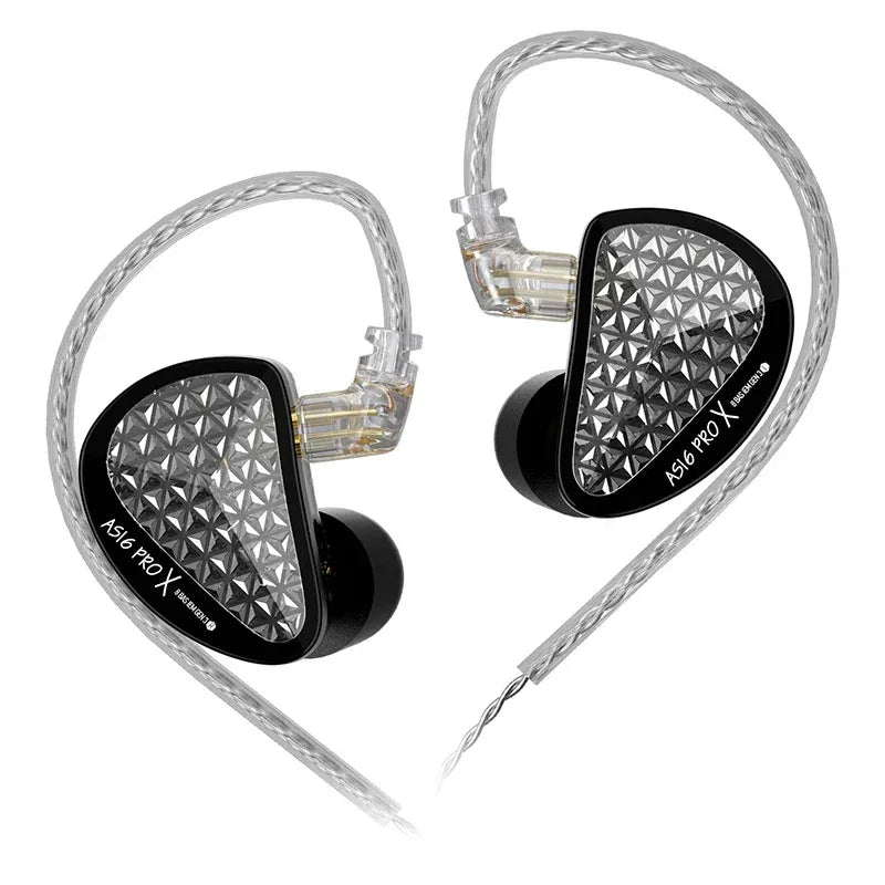 16BA In-Ear Monitors: Tidesmit HiFi Wired Earphones with Detachable Cable black no mic Tidesmit