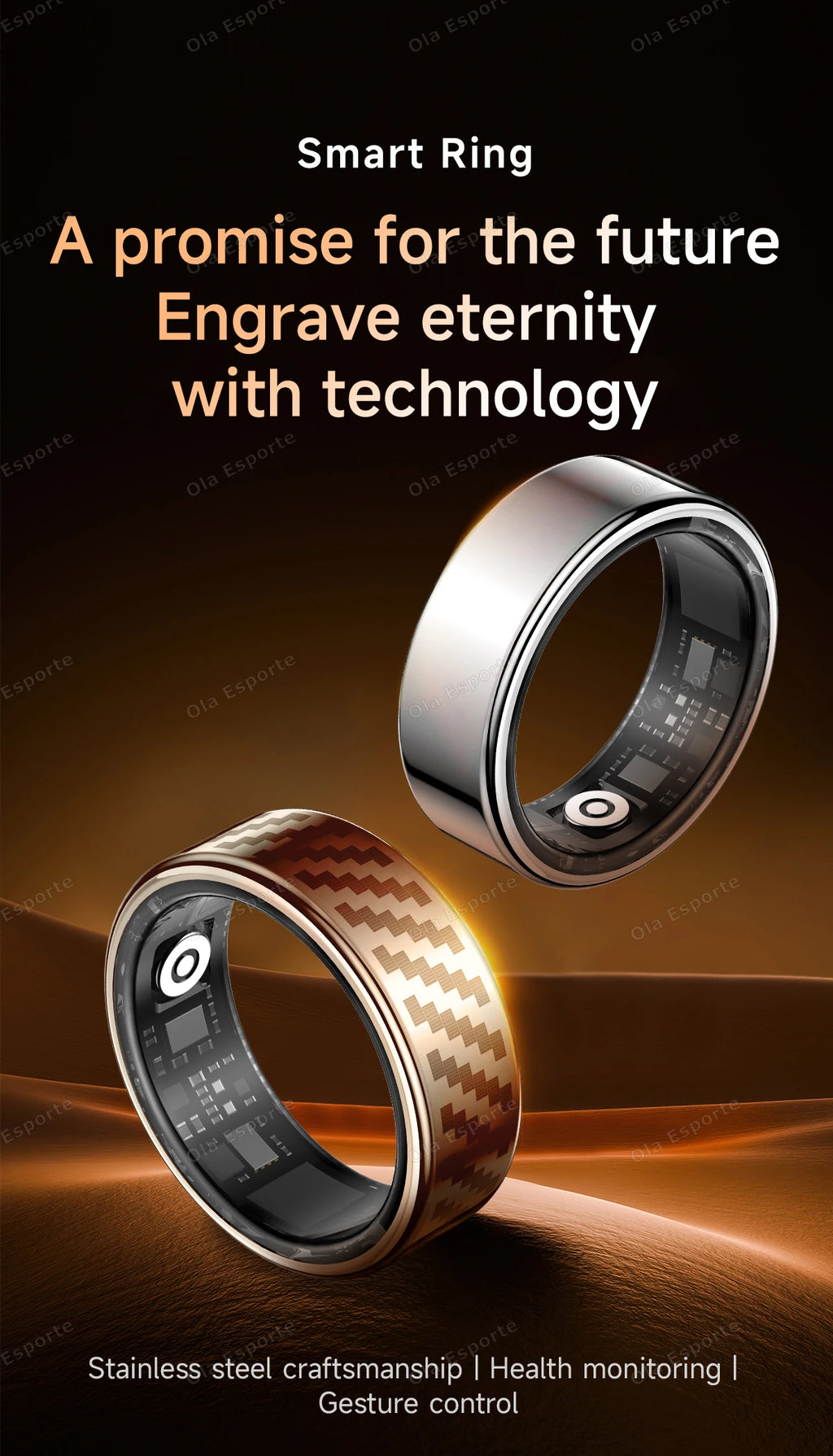 2025 Smart Ring Call Alert, Message Notification, Hand Gestures Control, Health Manager, IP68 5ATM Waterproof Ring For Men Women