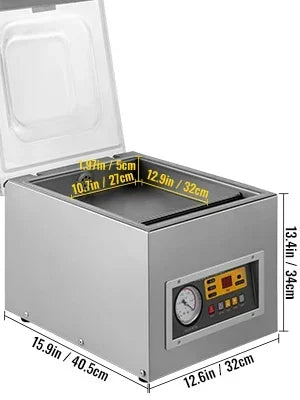 SIHAO Vacuum Packing Machine DZ-260C Chamber Vacuum Sealer with 12.6" Sealing Length for Foods Meats Applied in Kitchen