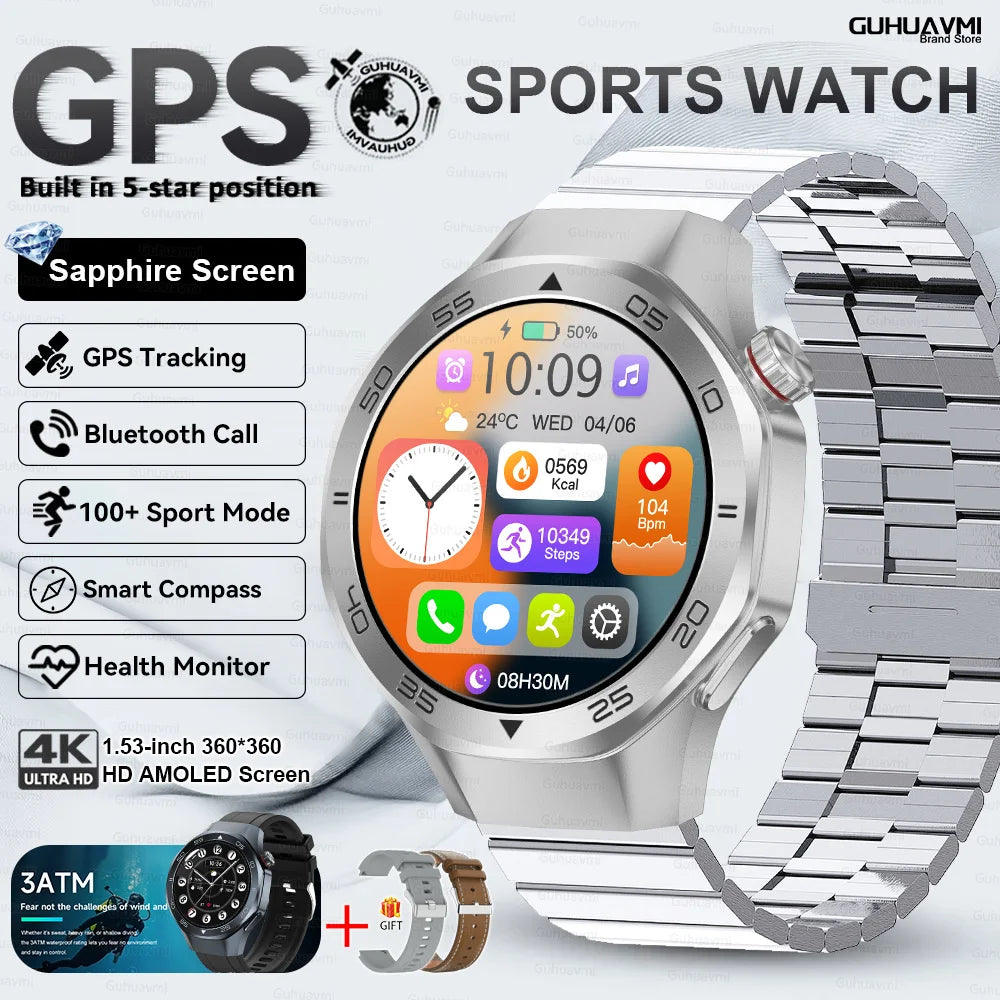 2026New Original Premium Sports SmartWatch Ultra 1.53“Display Built-in GPS Compass 3ATM Waterproof Call Fitness Tracker Bracelet