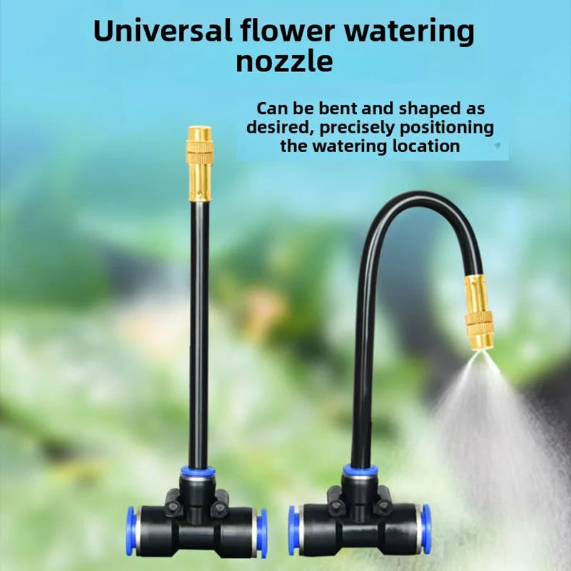 8mm PE Pipe Universal Automatic Irrigation Sprinkler Kit Rotating Copper Nozzle Watering Irrigation Patio Misting Cooling System