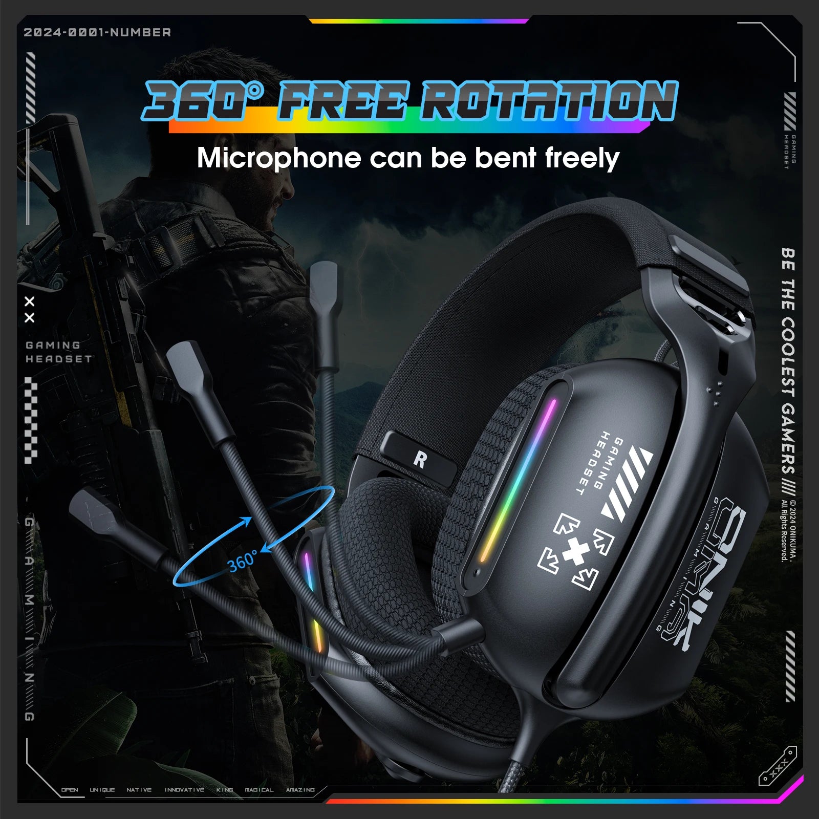 Gaming Headset with Microphone - Noise Cancelling Wired Audio Tidesmit